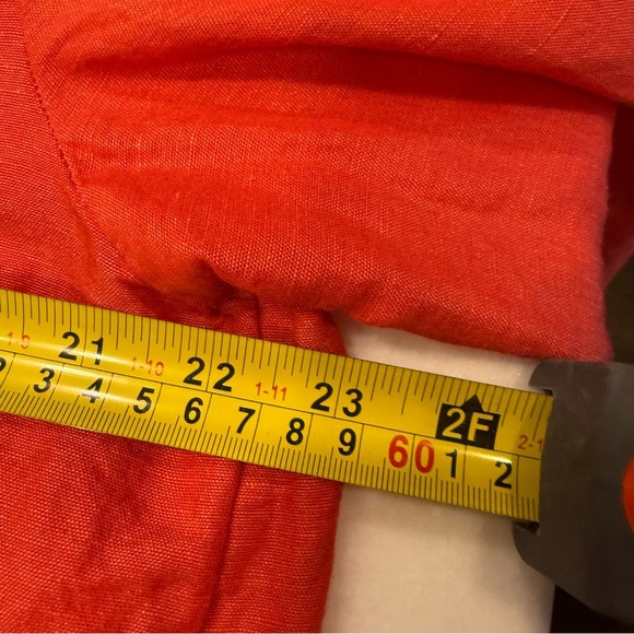 Athropologie Maeve Button down Linen blend Shirt Top Women's M Red Long Sleeve - Picture 6 of 10